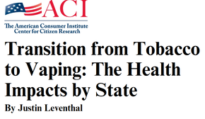 美国消费者研究所：如使用电子烟戒烟，每年可减少近30万人死亡
